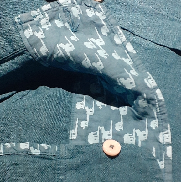 Beaufort & Blake Men's Upton Jade Garmet Dye Linen Shirt - Picture 7 of 12